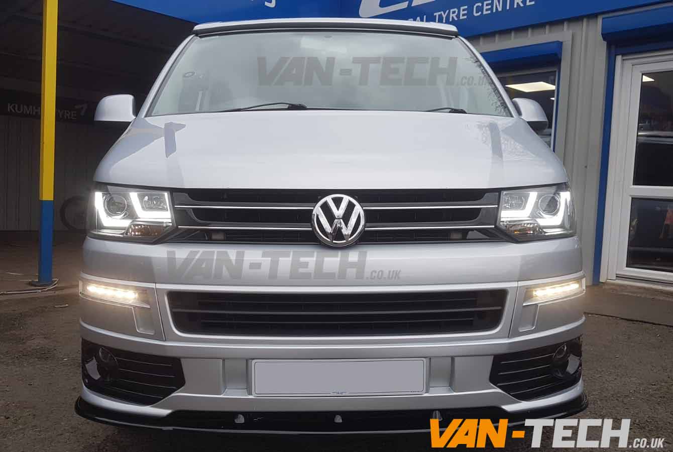 Vw Transporter T Fitted With Van Tech Light Bar Headlights Lower