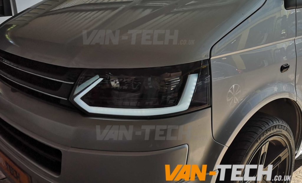 T5 1 VW Transporter Light Bar Headlights With Dynamic Indicators