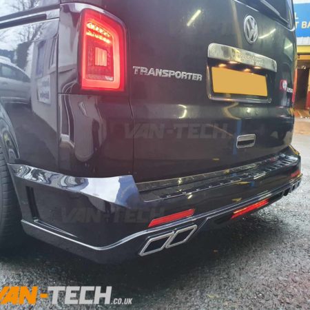 VW Transporter T5.1 fitted with our new Rear Bumper Styling kit and Light Bar Headlights