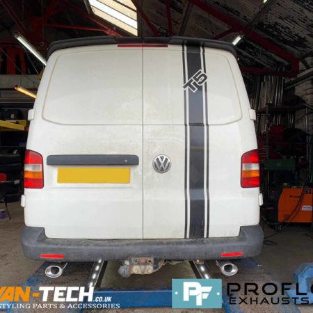 Proflow Custom Exhaust VW T5.1 Transporter Middle and Dual Rear made from Stainless Steel