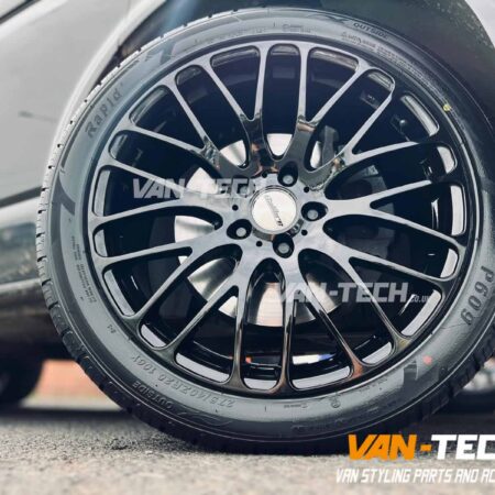 VW T5 T5.1 Calibre Altus Alloy Wheels 20″ Gloss Black and a set of premium Economy Tyres