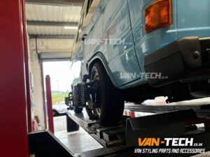 Camper Van Wheel Alignment Hunter Hawkeye 4 Tracking Available at Van-Tech