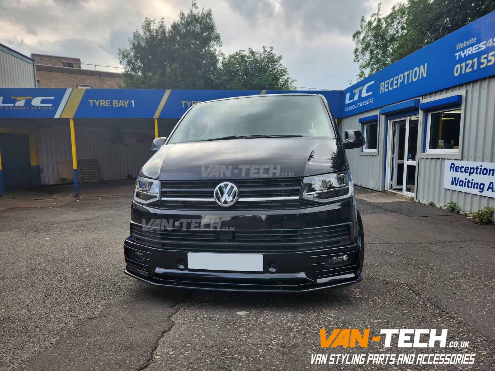 VW Transporter T6 Parts and Accessories - Sportline Bumper, Lower Splitter, Bumper Protector and Black Side Bars