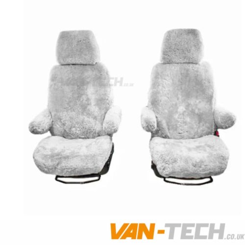 VW Transporter Motorhome Seat Covers Luxury Faux Sheepskin Cream 