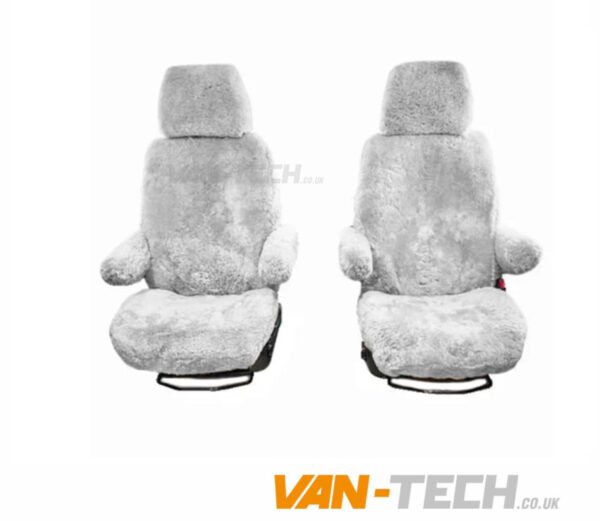 VW Transporter Motorhome Seat Covers Luxury Faux Sheepskin Cream 